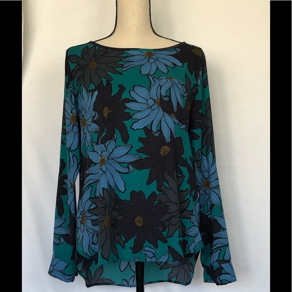LOFT Hi-low Long Sleeve S Blouse